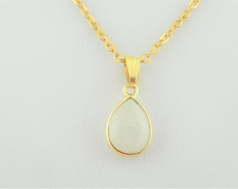 Chain necklace gold moonstone pendant drops mini stainless steel,bridal jewelry