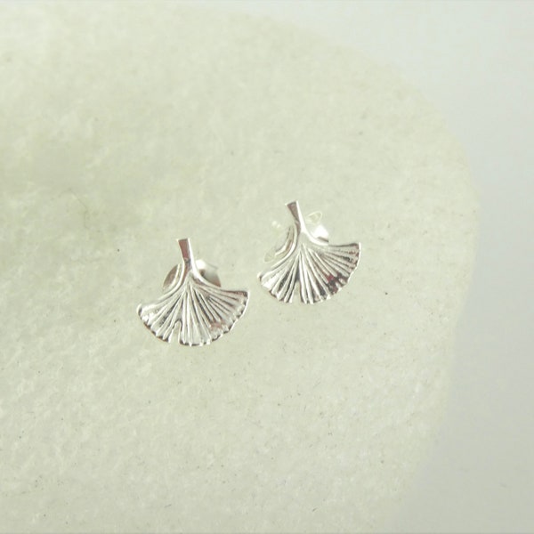 925 Orecchini a lobo Argento Ginkgo Leaf minimalista 9 mm, piccoli orecchini