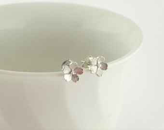 925 stud earrings silver flower flowers blossom minimalist 7mm,gift,mini