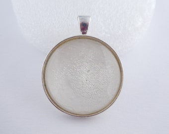 Cabochon Pendentif Argent-Blanc environ 30 mm,Cadeau de fête des mères,Anniversaire