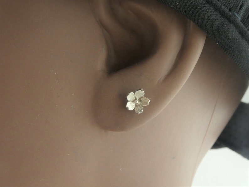 925 Ohrstecker Ohrringe Silber Blume Blumen Blüte minimalist 7mm,Geschenk Bild 8