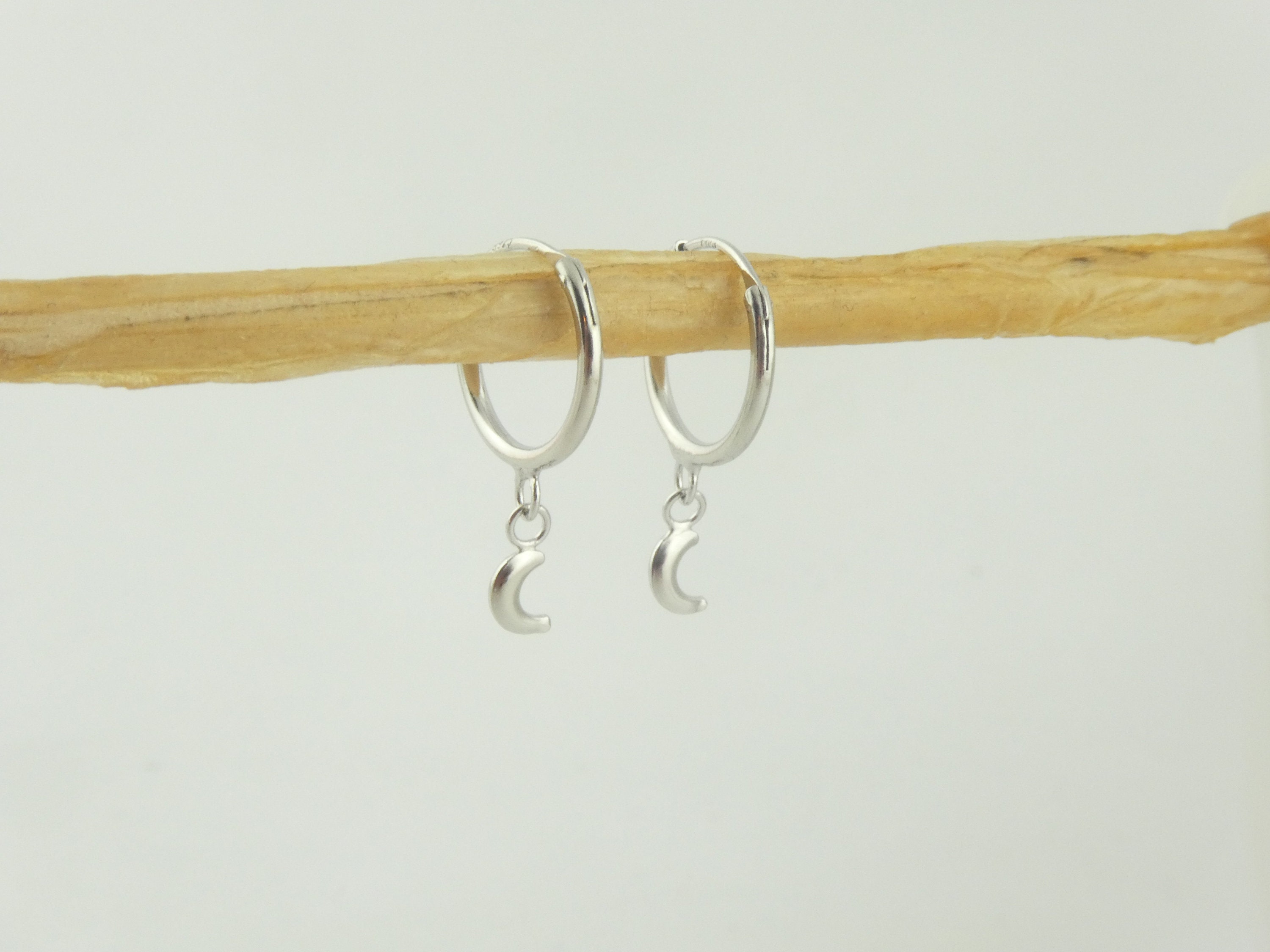 Orecchini Pendenti Cerchio Donna Argento Sterling 925,Orecchini pendenti a forma di stella di cristallo asimmetrici di personalità Delicati orecchini da donna stile Joker Moon con Stella di Luna