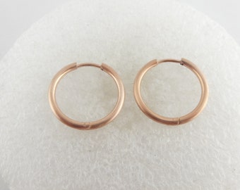 Créoles boucles d’oreilles rose or rond mat mat 20 mm en acier inoxydable,cadeau