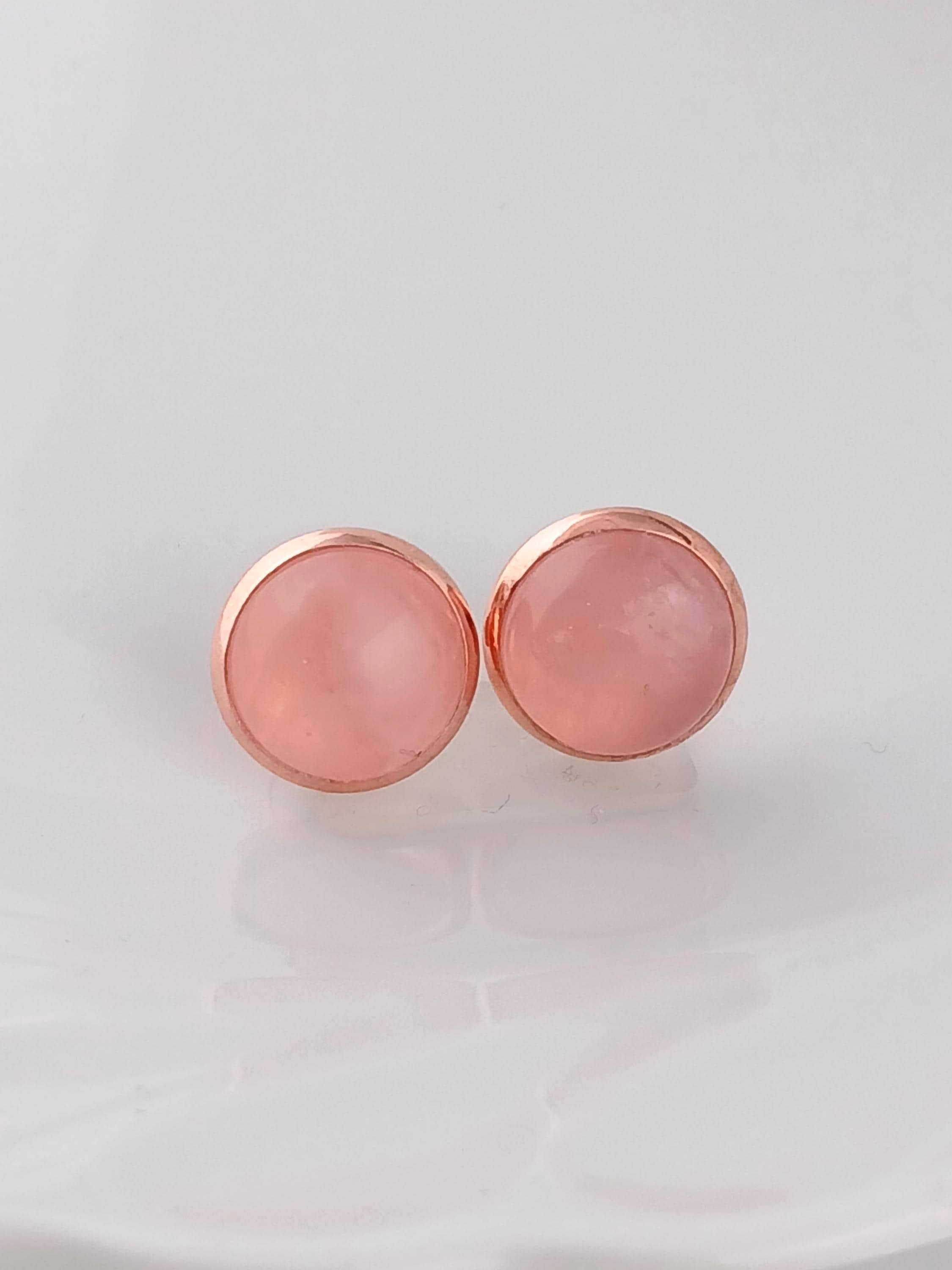 Boucles D'oreilles Argent Sterling Et Quartz Rose - Forme Fleur, 8 Cm - Neuf Double Duck