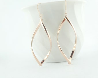 Earrings rose gold drops stainless steel