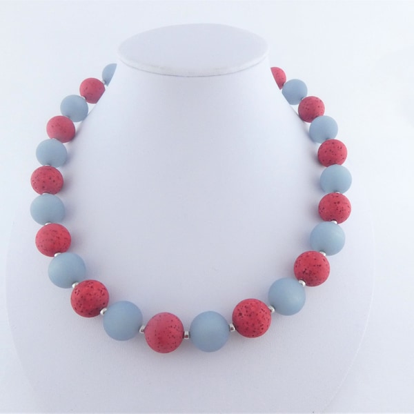 Chain necklace Polaris red-gray sweet 14mm