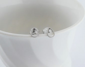 Ohrstecker Ohrringe Silber Tropfen matt mini 6mm Edelstahl,Geschenk