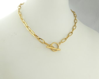 Gliederkette Kette Halskette Gold Knebelverschluss Kleingliedrige Feingliedrige Edelstahl 40cm
