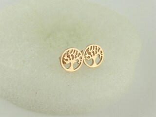 Elements Gold Orecchini Donna Albero Della Vita | Oro 9kt | Design Elegante E Simbolico | Regalo In Scatola Regalo