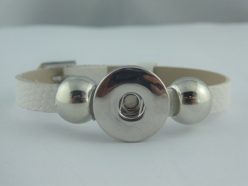 Bracelet silver-white push button,Mother's Day,valentine's Day,sister image 1