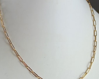 Collier chaîne trombone dorée en acier inoxydable