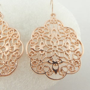 Earrings rose gold boho ornaments stainless steel earwires,Bohemian zdjęcie 6