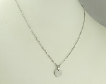Necklace chain silver plate brushed 10 mm stainless steel