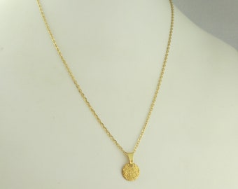 Necklace chain gold plate brushed 10 mm stainless steel