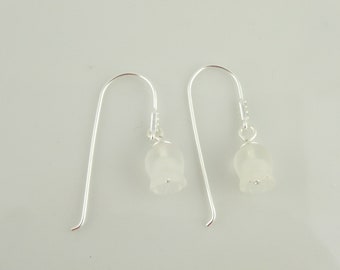 925 Sterling Silver Earrings Earrings Flower Buds Chalice Bell Ear Hooks