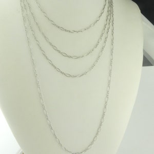 Collar de cadena de eslabones plata 40-50 cm acero inoxidable