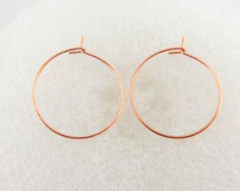 Hoop earrings rose gold medium size 25mm stainless steel,gift sister,friend