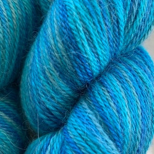 Alpaca/silk/cashmere fingering hand-painted yarn “Serenity”