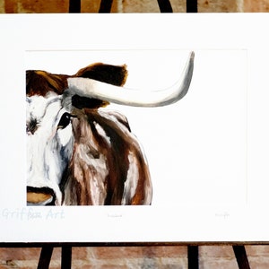 Mable, Longhorn cow limited edition print