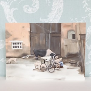Playtime at the Queen Adelaide, Appleby Magna, Art Card
