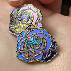 Rainbow Rose Pin (Anodized)