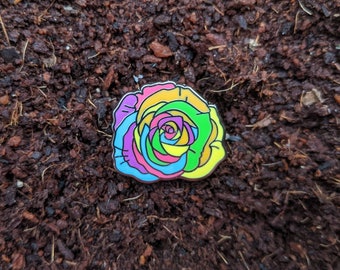 Rainbow Rose Pin (Enamel)