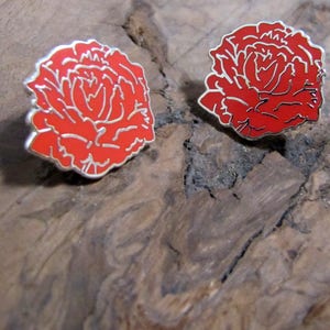 Red Carnation Enamel Pin (Single Pin)