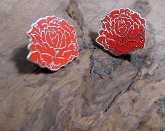 Red Carnation Enamel Pin (Single Pin)