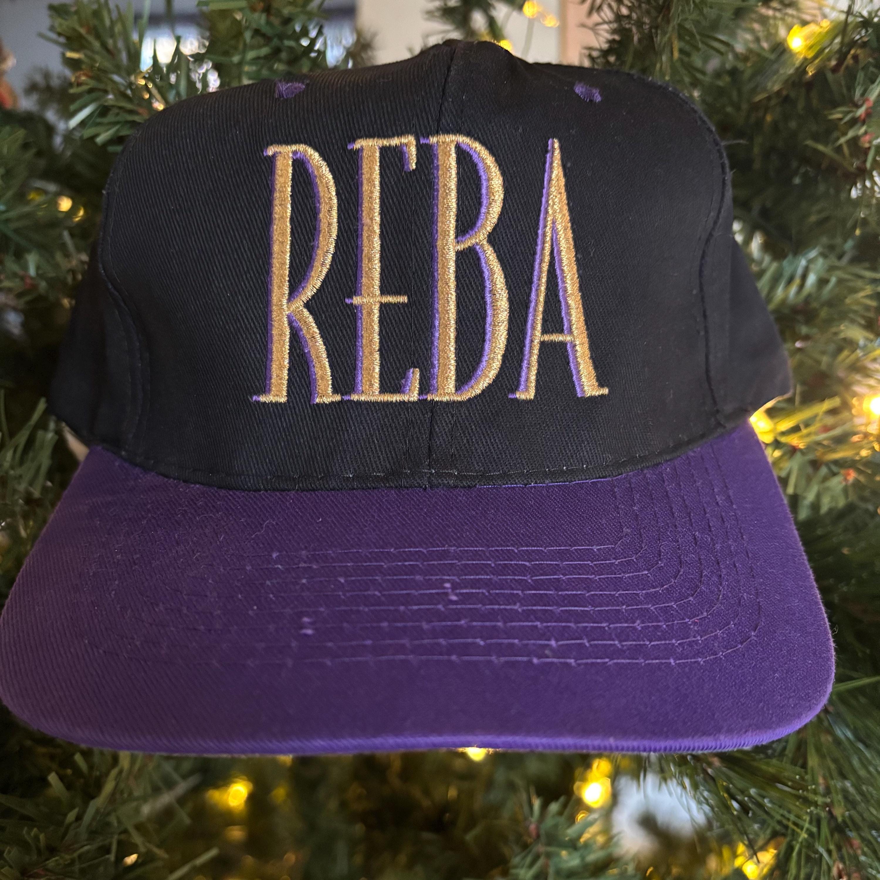 Vintage 90s Reba Embroidered Cap Hat White Purple Snapback Hat Read My Mind Rays New Era White Purple Devil Rays 59Fifty Fitted Hat  main image 3