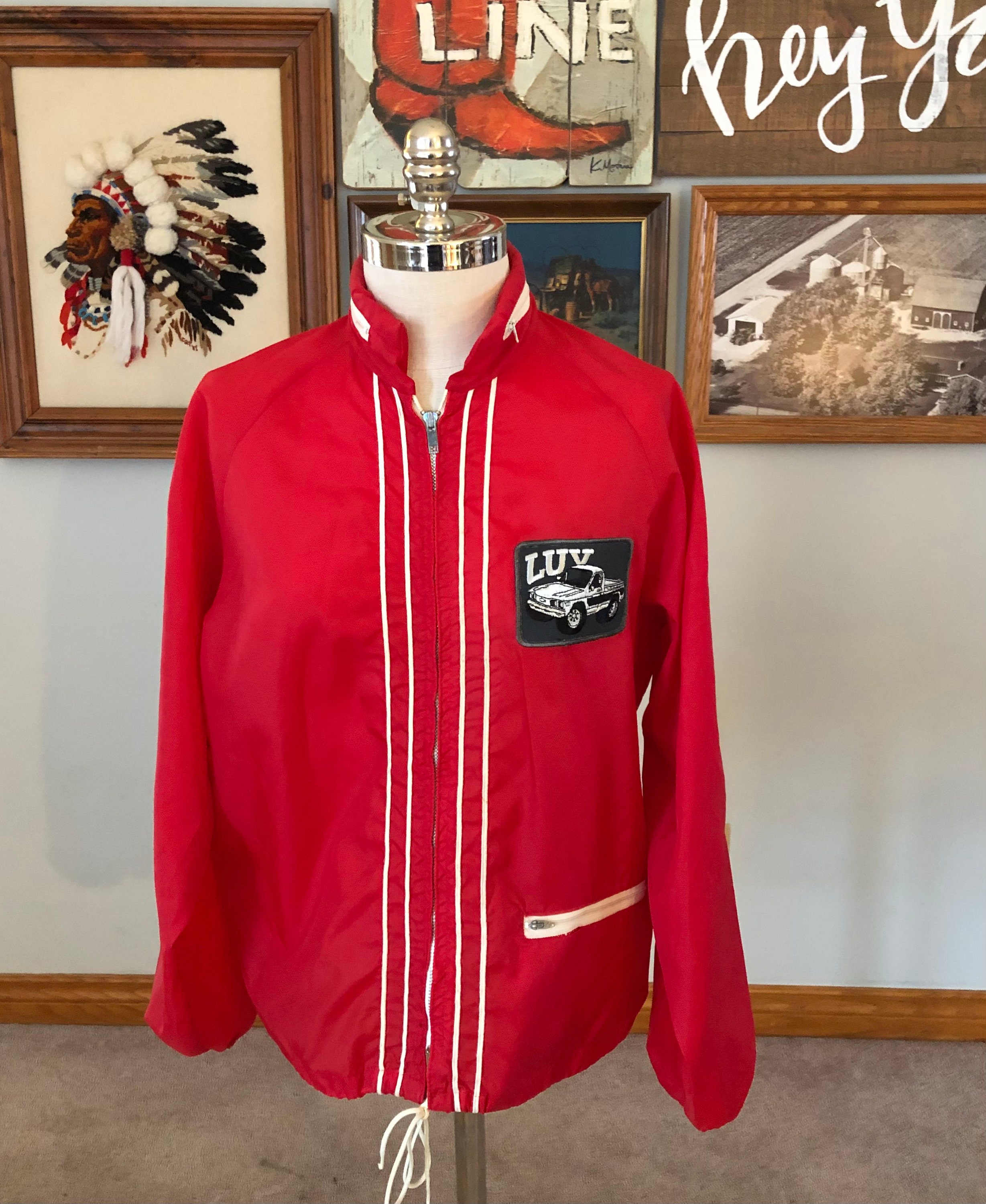 Vintage Nylon Windbreaker Jacket With Racing Stripes With LUV 
