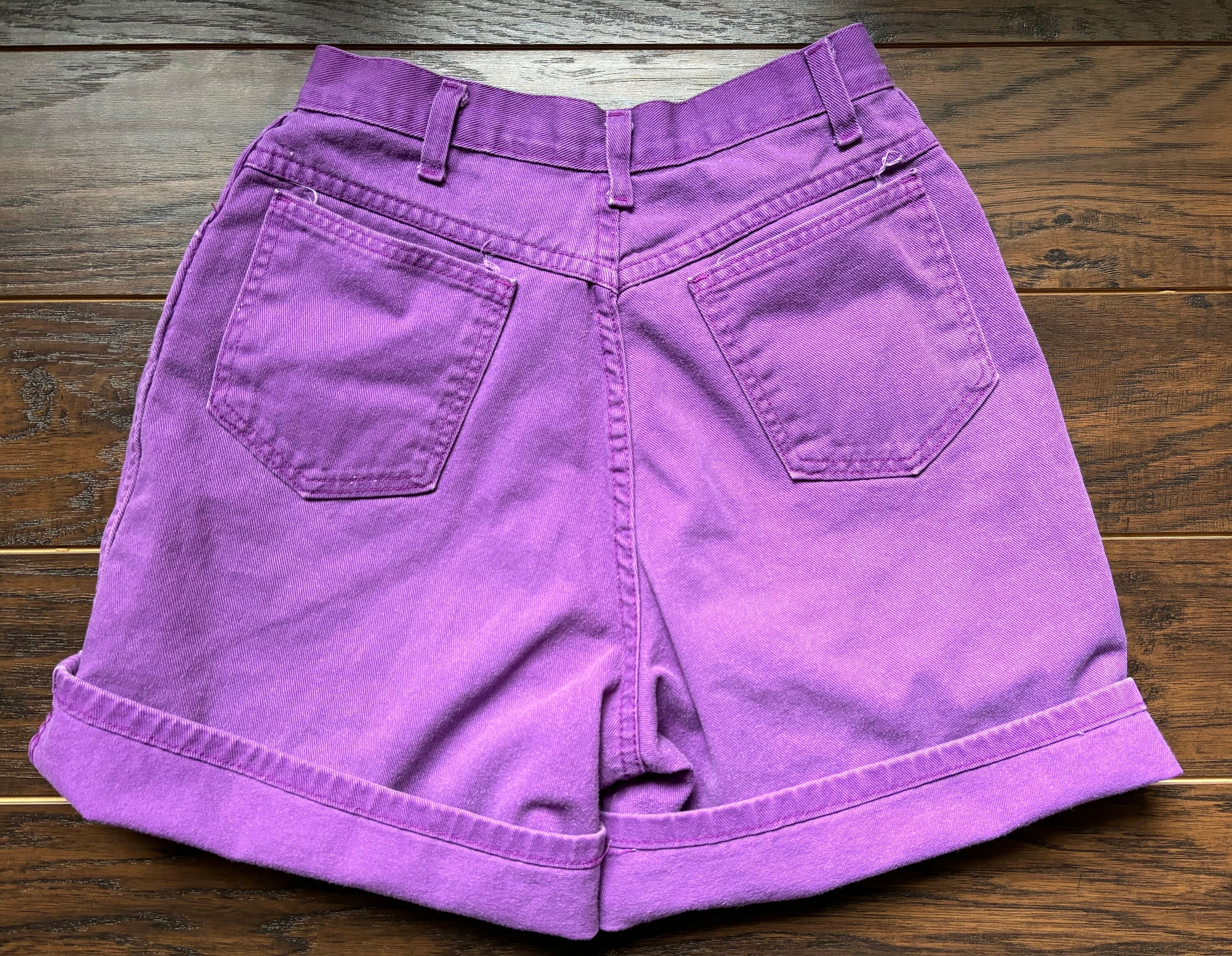 Purple denim shorts womens outlet