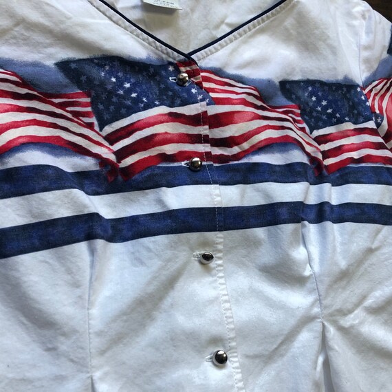 Vintage Western Women’s American Flag Roper Shirt… - image 2