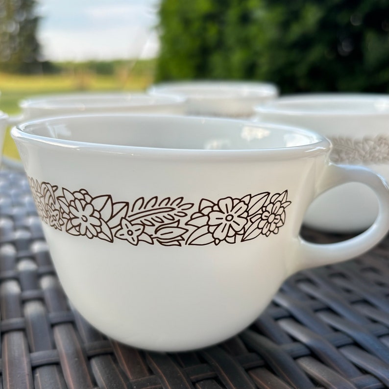 Pyrex Mugs 1978 Vintage Pyrex Woodland Collection Coffee Mugs | Set of 6 - Etsy