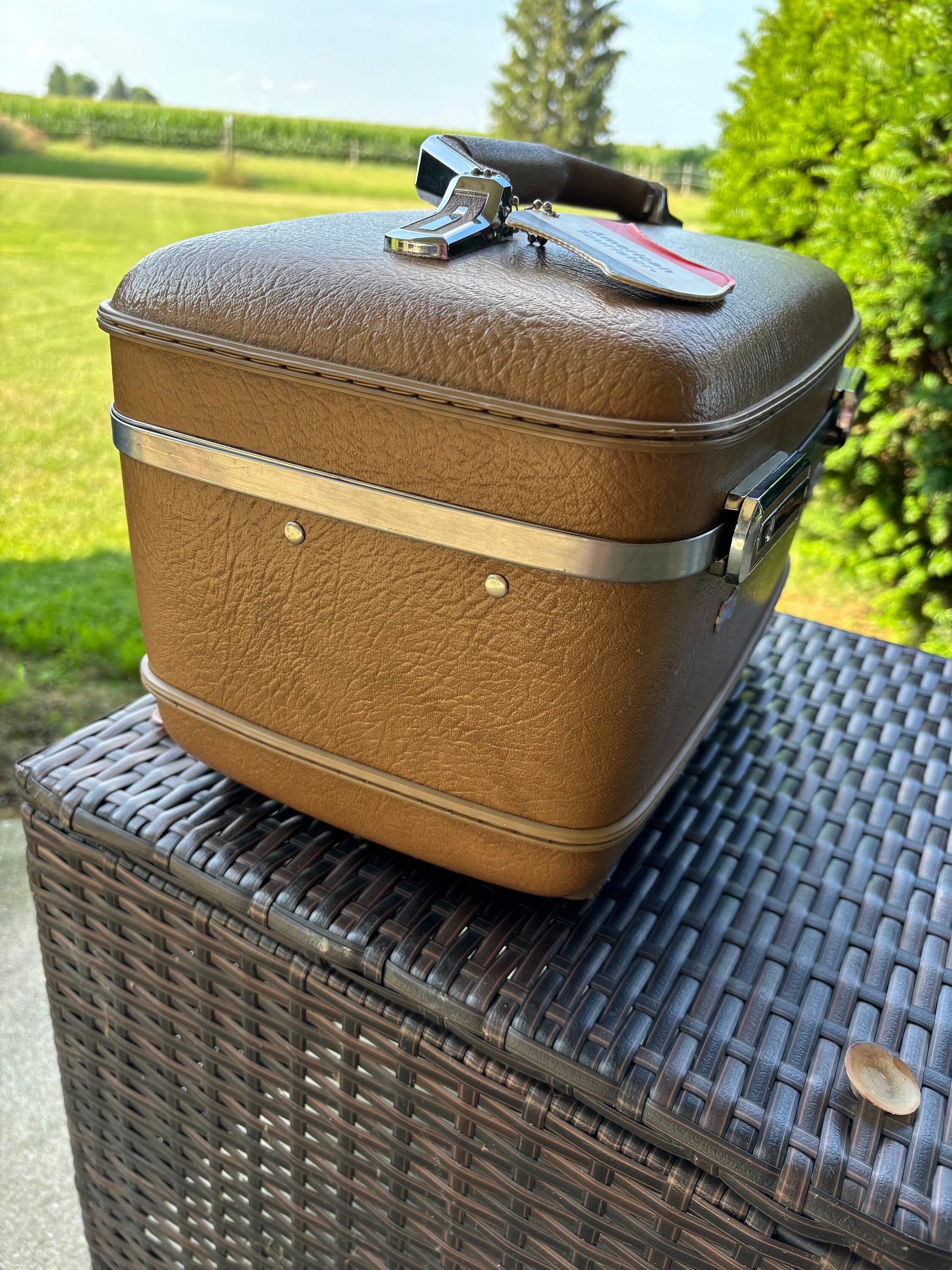Ancienne Valise De Train - Bagage Vintage 13 X 10 X 8 Pouces