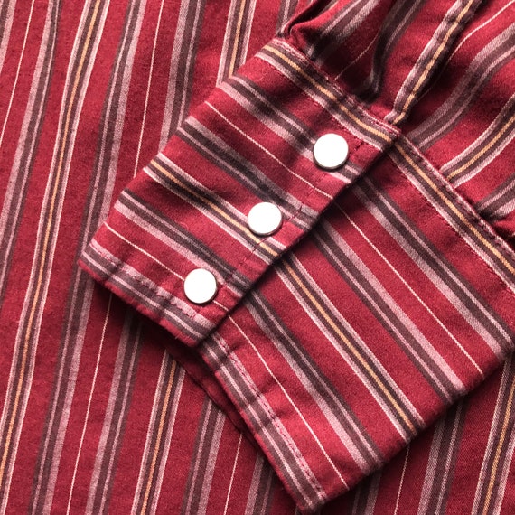 Vintage Western Men’s Striped Wrangler Shirt with… - image 2