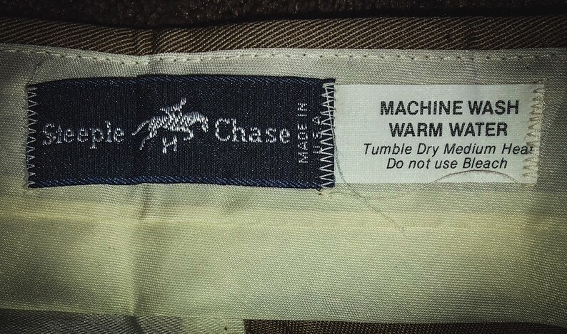 80/'s90/'s Deadstock Vintage SteepleChase A-Line Khaki Skirt with Side Pockets and Adjustable Waist Great Vintage Condition!