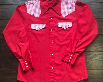 70’s Vintage Western Men’s Rappers Shirt with Snap Buttons