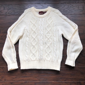 80’s Vintage Moss Creek Trader Cable Knit Sweater | Made in Korea