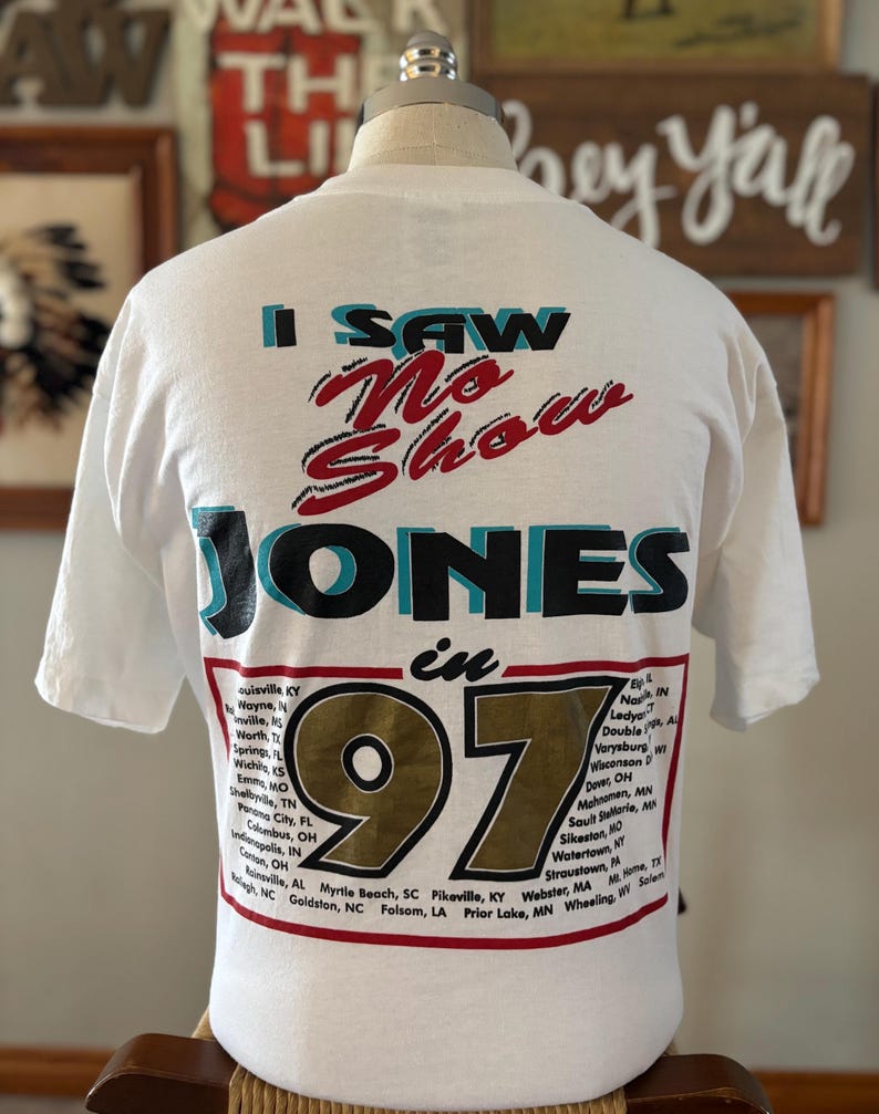 Vintage 1997 George Jones Tour T-shirt XL | I Saw No Show Jones Concert ...