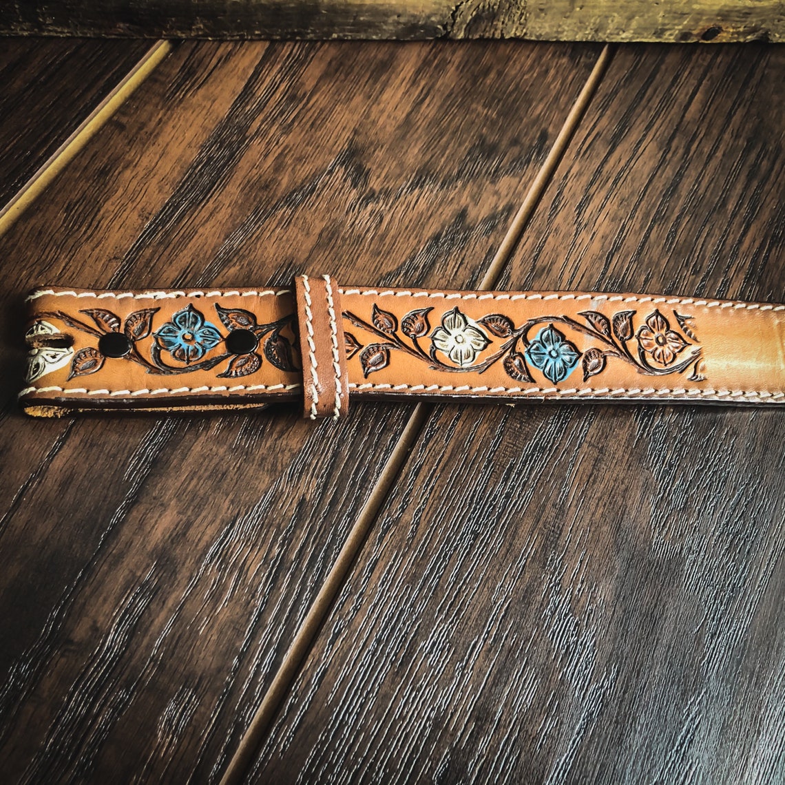 Vintage Western Kids Hand Tooled and Painted Leather Belt - Etsy