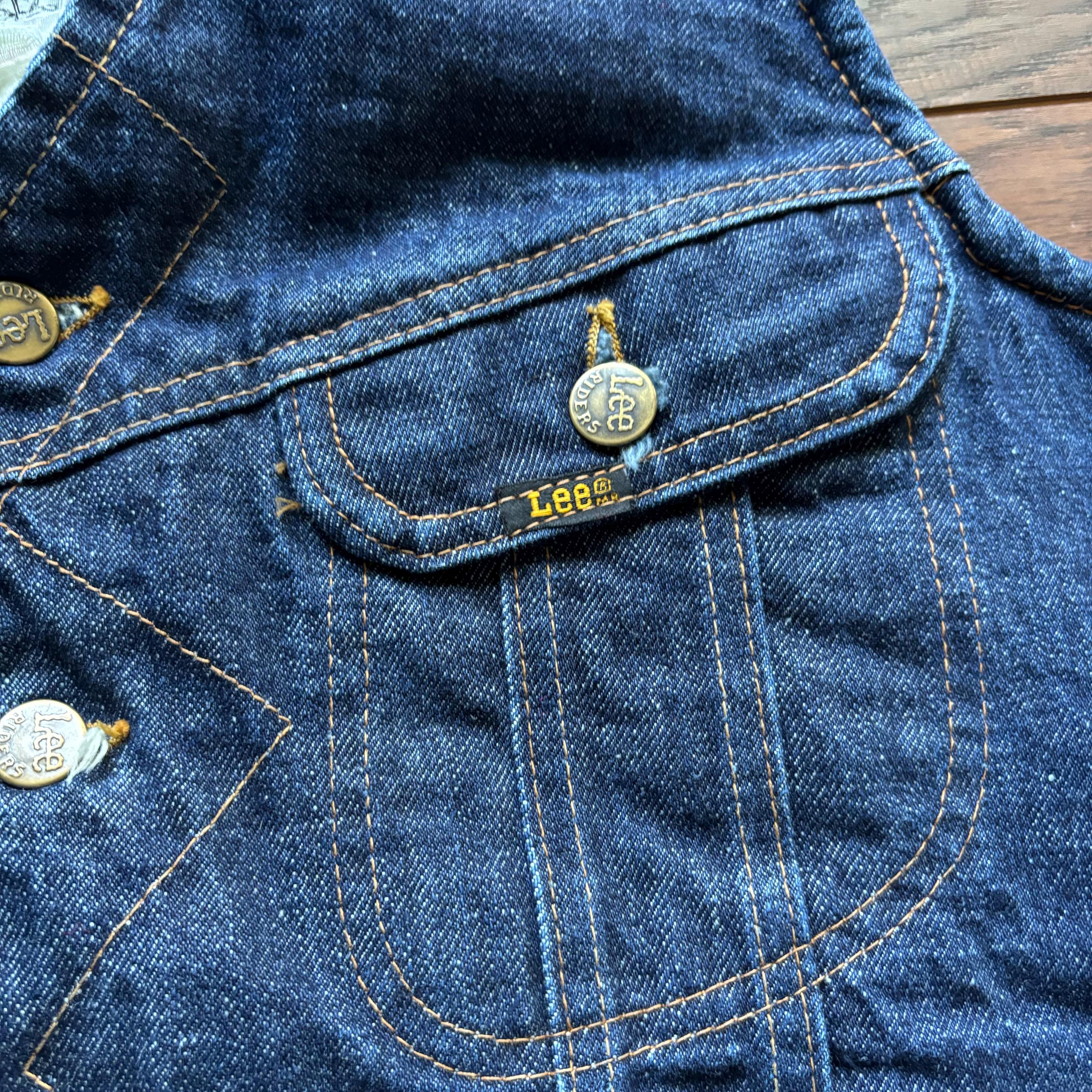 Vintage Lee Storm Rider Denim Vest: 70s Western Sherpa Lined, Made