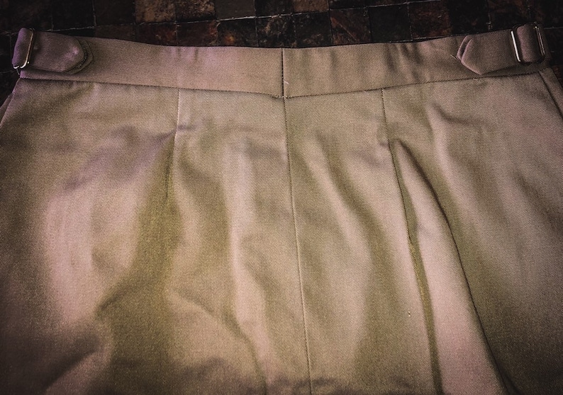 80/'s90/'s Deadstock Vintage SteepleChase A-Line Khaki Skirt with Side Pockets and Adjustable Waist Great Vintage Condition!