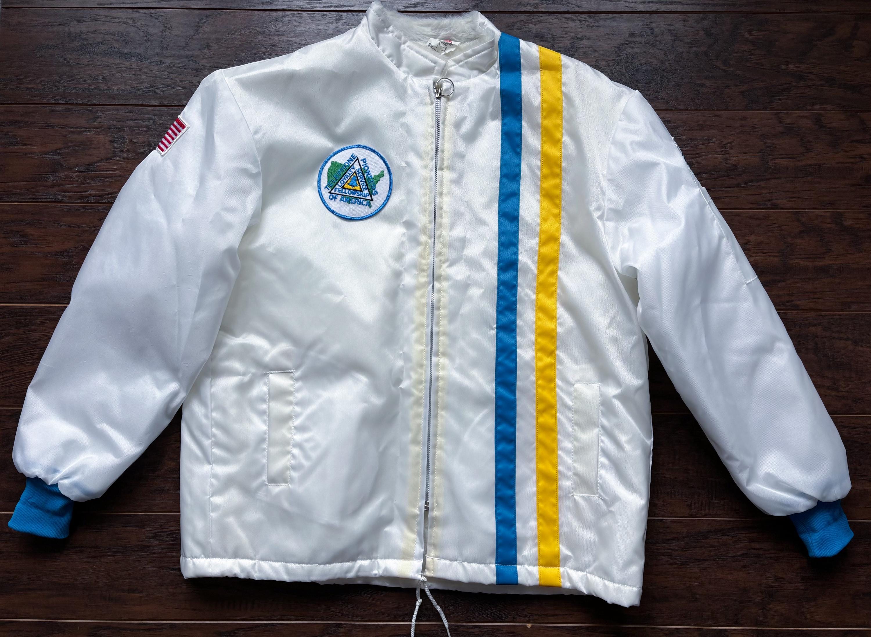 Golden  ストライプ　ボンバージャケット　ブルー&ホワイト　S Leather_Roadmaster_Ivory_Gulf_