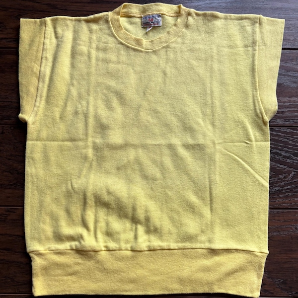 Vintage 1960s Sleeveless Shirt – Yellow Mercury 59 Interlock Knit – Retro Blank Athletic Top (please message me what size you’d like M/L)