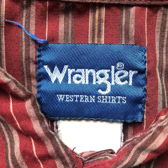 Vintage Western Men’s Striped Wrangler Shirt with… - image 3