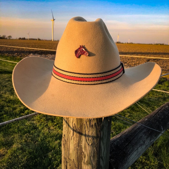 Vintage Western American Hats Co Maxi Felt Pure Wool Cowboy Hat with Hat Band and Hat Pin | Houston, TX