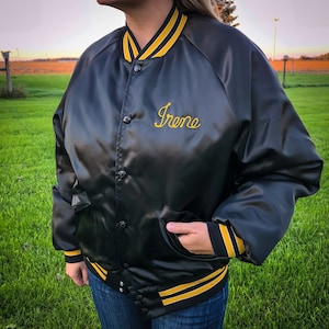 Vintage Nylon Bomber Jacket with Embroidered Name Irene / Club Cruisers-Grand Rapids, MI