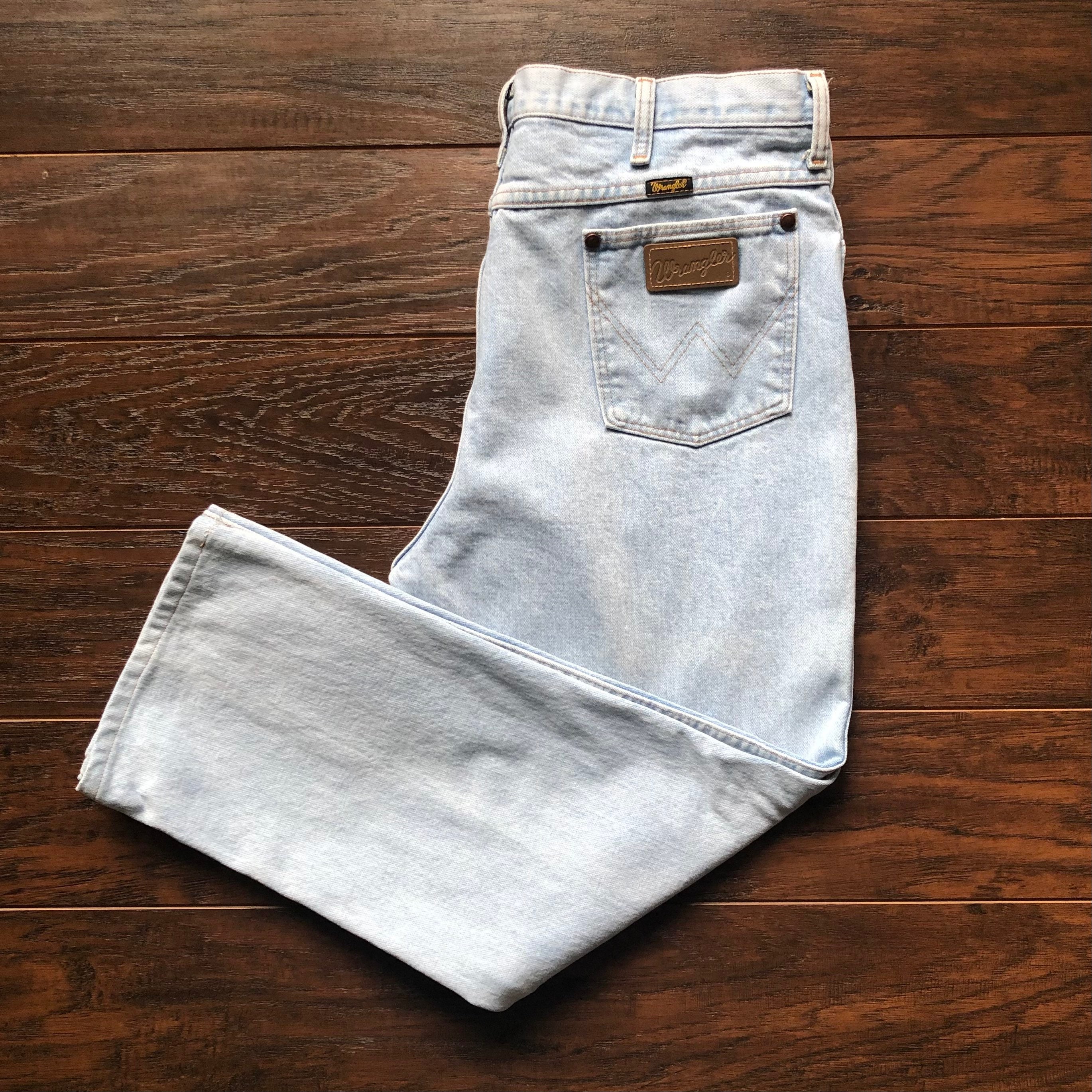 80s Vintage Western Wrangler Light Wash Jeans Made in USA - Etsy