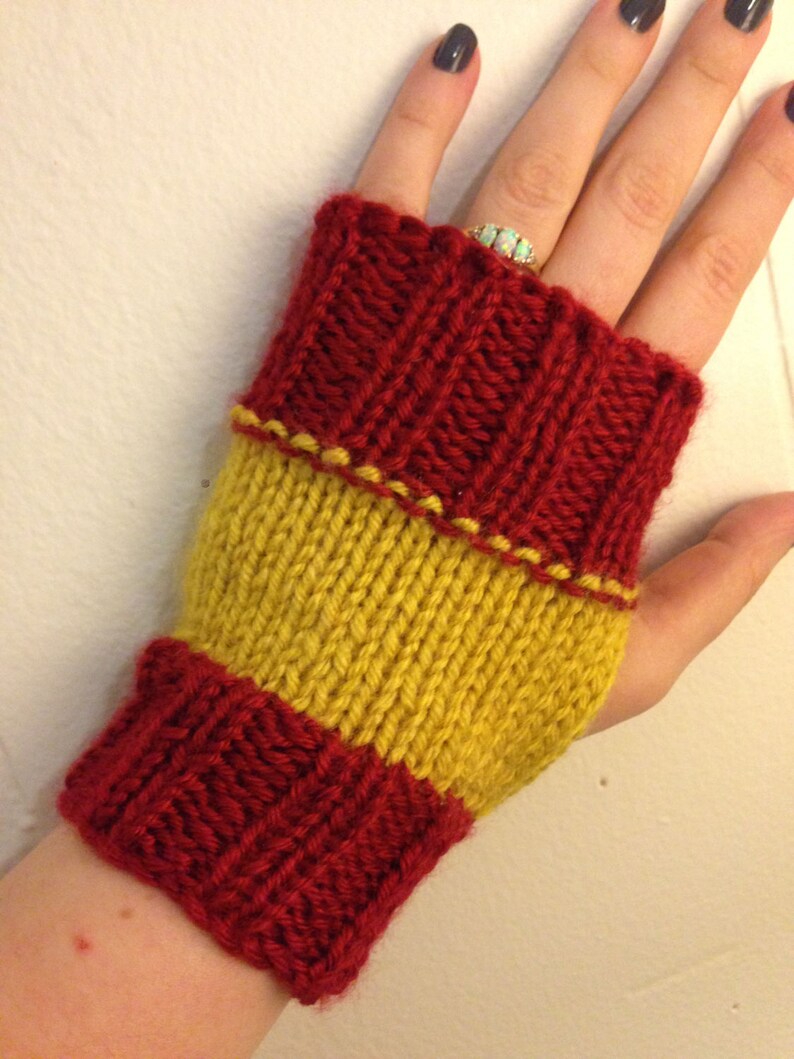 Harry Potter Hogwarts House Fingerless Gloves Etsy