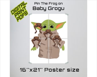 Pin the Frog on Baby Grogu PDF / Party Game / Digital File / Printable